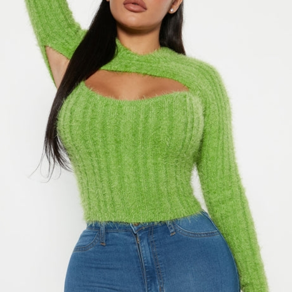 Vibrant Green Knit Sweater